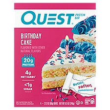 Quest Birthday Cake Protein Bar, 8.5 oz, 4 count, 240 Gram