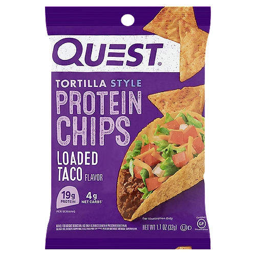 Quest Tortilla Style Loaded Taco Flavor Protein Chips, 1.1 oz