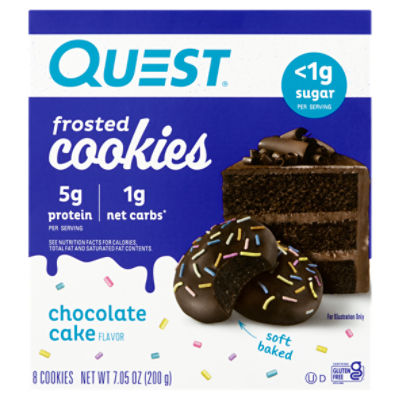 Quest Chocolate Cake Flavor Frosted Cookies, 8 count, 7.05 oz