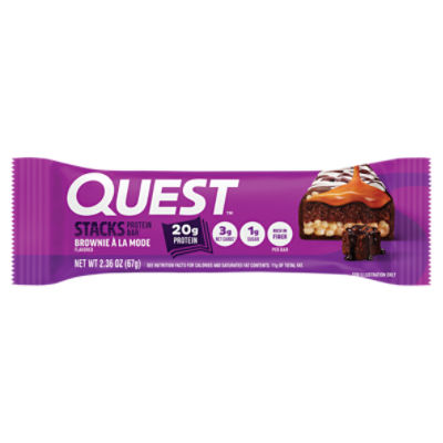Quest Stacks Brownie À La Mode Flavored Protein Bar, 2.36 oz