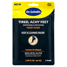 Dr. Scholl's Tired, Achy Feet Soothing & Reviving Foot Mask, 1 pair, 1.49 fl oz