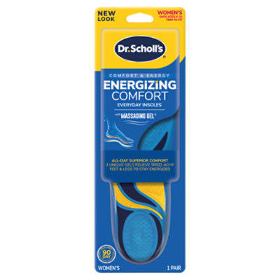 Dr. Scholl's Women's Energizing Comfort Everyday Insoles with Massaging Gel, Shoe Sizes 6-10, 1 pair