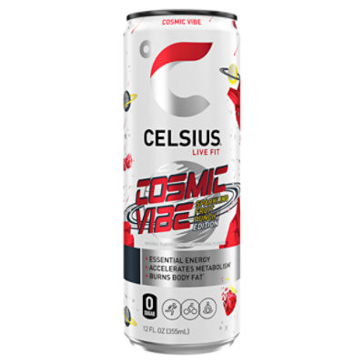 CELSIUS Sparkling Cosmic Vibe, Functional Essential Energy Drink 12 Fl Oz Single Can