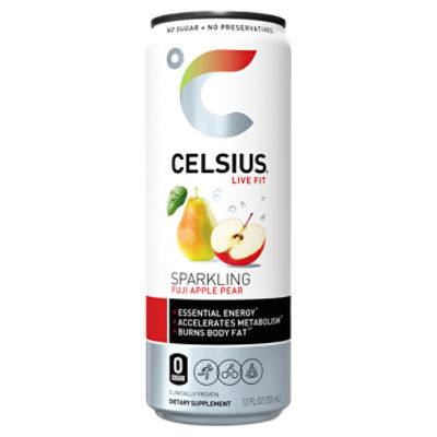Celsius Energy Drink Sparkling Fuji Apple Pear 12 Fl Oz