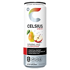 CELSIUS Essential Energy Drink, Sparkling Fuji Apple Pear, 12 Fluid ounce