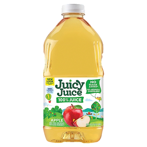Juicy Juice Apple 100% Juice, 64 fl oz
Juice from Concentrate with Added Ingredients

All juices may look the same but it's what's inside that matters.

Our delicious sweetness comes straight from the fruit, that's it!