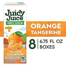 Juicy Juice Orange Tangerine Juice, Orange Juice Drink, 8 Count, 6.75 FL OZ Juice Boxes, 54 oz