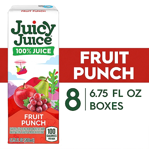 Juicy Juice Fruit Punch, 100% Juice, 8 Count, 6.75 FL ounce Juice Box