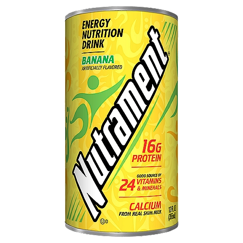 Nutrament Banana Nutrition Drink, Energy Drink with Vitamins, Minerals and Protein, 12 FL ounce Can
