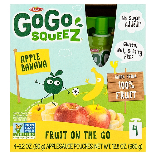 Materne GoGo Squeez Apple Banana Fruit on the Go, 3.2 oz, 4 count