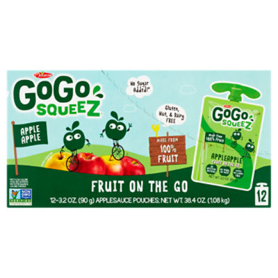 Materne GoGo Squeez AppleApple Fruit on the Go, 3.2 oz, 12 count