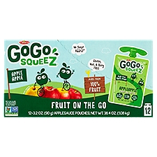 Materne GoGo Squeez AppleApple Fruit on the Go, 3.2 oz, 12 count, 38.4 Ounce