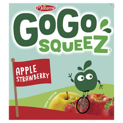 Materne GoGo Squeez Apple Strawberry Fruit on the Go, 3.2 oz, 12 count