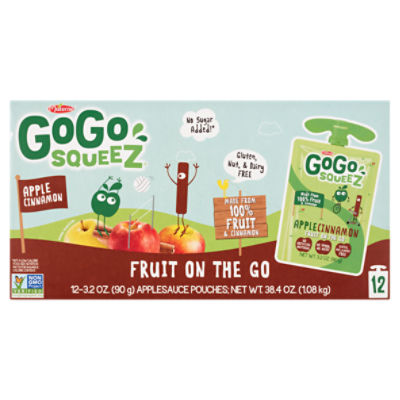 Materne GoGo Squeez Apple Cinnamon Fruit on the Go, 3.2 oz, 12 count