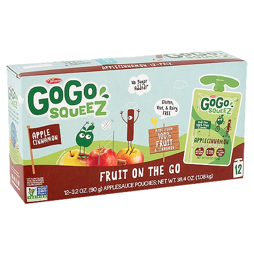 Materne GoGo Squeez Apple Cinnamon Fruit on the Go, 3.2 oz, 12 count
No sugar added!*
*Not a low calorie food. See nutrition facts for sugars & calorie content.