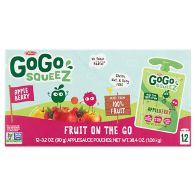 Materne GoGo Squeez Appleberry Fruit on the Go, 3.2 oz, 12 count