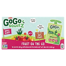 Materne GoGo Squeez Appleberry Fruit on the Go, 3.2 oz, 12 count, 38.4 Ounce