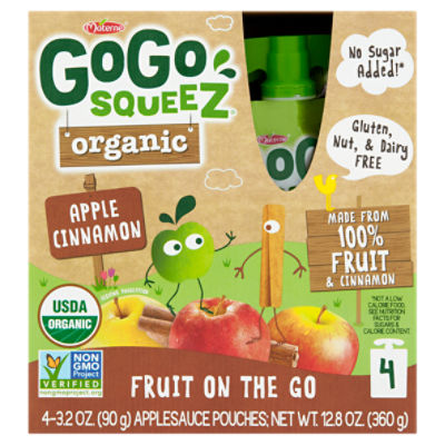 Materne GoGo Squeez Organic Apple Cinnamon Fruit on the Go