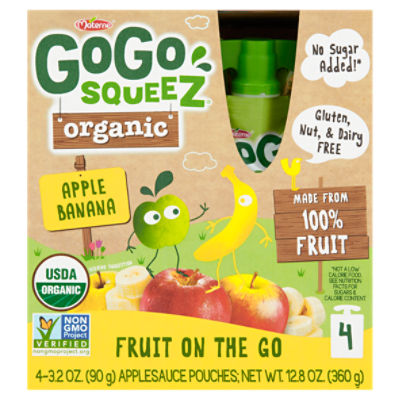 Organic Apple Sauce Pouches 3.2 OZ