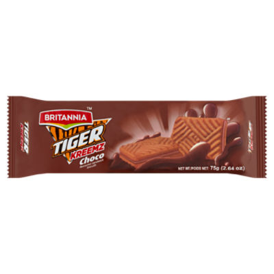 Britannia Tiger Kreemz Choco Flavoured Sandwich Biscuits, 2. 64 oz