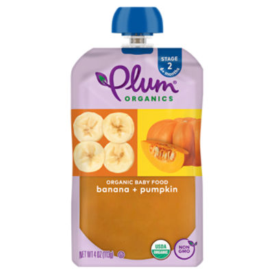 Plum Organics Banana + Pumpkin Organic Baby Food, Stage 2, 6+ months, 4 oz