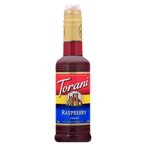 Torani Raspberry Syrup, 12.7 fl. oz.
Fresh, bright and intense raspberry flavor. Add to handcrafted sodas, lemonades, cocktails and more.

Find us in the Coffee Aisle