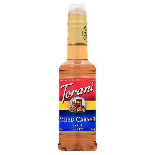 Torani Salted Caramel Syrup, 12.7 fl oz
Rich buttery caramel flavor with a pinch of salt. Add to hot milk, macchiatos, hot chocolate, ciders and more.

Find us in the Coffee Aisle