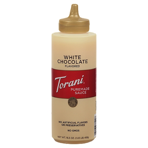 Torani White Chocolate Flavored Puremade Sauce, 16.5 oz