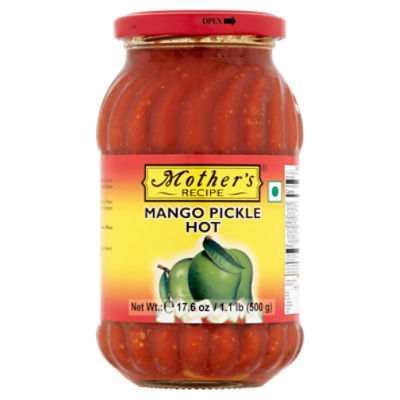 Mother's Recipe Hot Mango Pickle, 17.6 oz