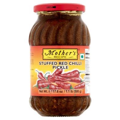 Mother's Recipe Stuffed Red Chili Pickle, 17.6 oz