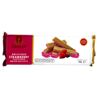 Kravour Delicious Strawberry Flavoured Wafer Biscuits