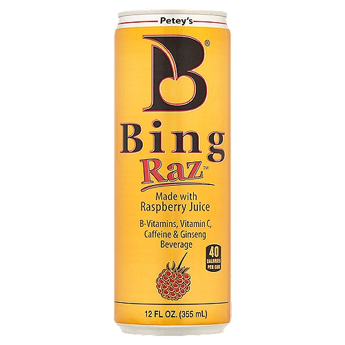 Bing cherry & raspberry juice beverage. Contains caffeine and ginseng. Full of B vitamins and Vitamin C.