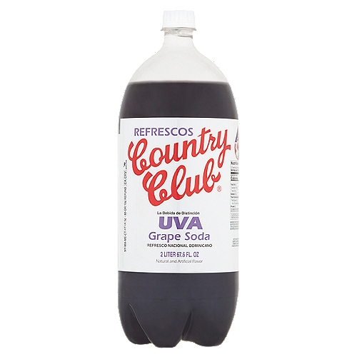 Refrescos Country Club UVA Grape Soda, 2 liter