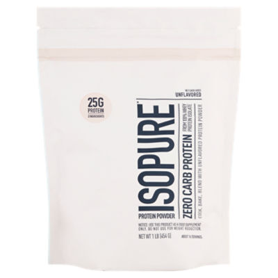 Isopure Unflavored Zero Carb Protein Powder, 1 lb