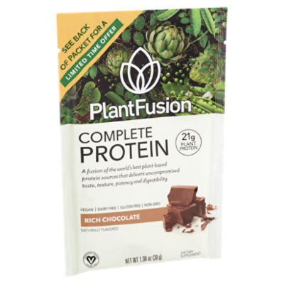 PlantFusion Complete Protein Rich Chocolate Dietary Supplement, 1.06 oz