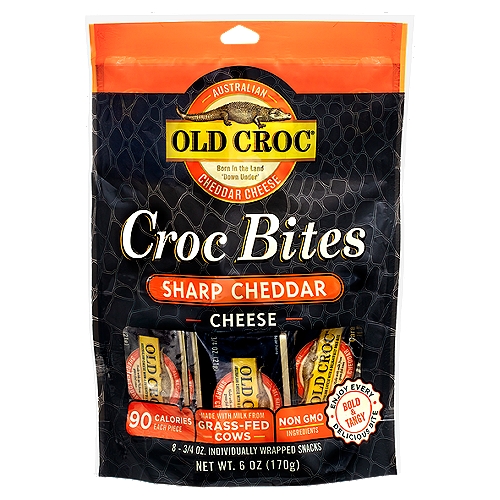 Old Croc Croc Bites Sharp Cheddar Cheese Snacks, 3/4 oz, 8 count