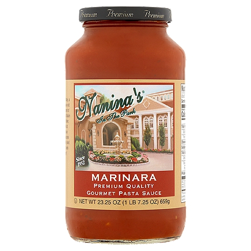 Nanina's In The Park Marinara Premium Quality Gourmet Pasta Sauce, 23.25 oz