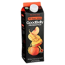 GoodBelly No Sugar Added Peach Mango Orange Flavored Probiotics Juice Drink, 32 fl oz, 32 Fluid ounce