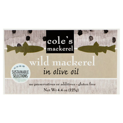 Cole's Wild Mackerel in Olive Oil, 4.4 oz