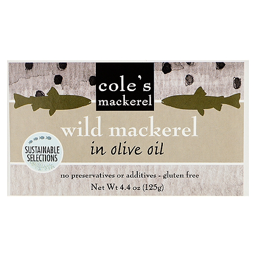 Cole's Wild Mackerel in Olive Oil, 4.4 oz