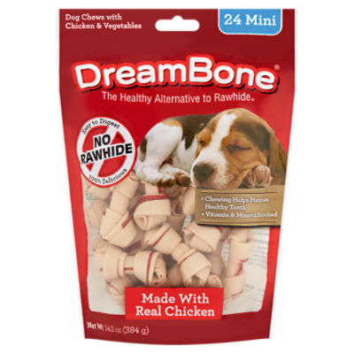 DreamBone Mini Dog Chews with Chicken & Vegetables, 24 count, 14.0 oz