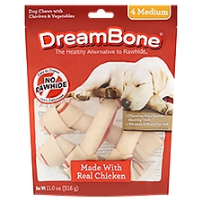 DreamBone Medium Dog Chews with Chicken & Vegetables, 4 count, 11.0 oz