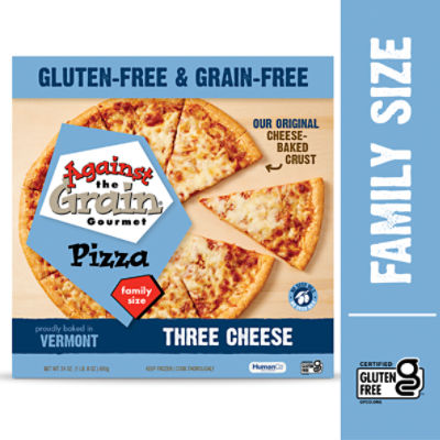 Against the Grain Gourmet Three Cheese Pizza Family Size, 24 oz