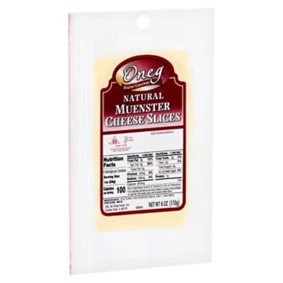 Oneg Natural Muenster Cheese Slices, 6 oz