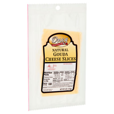 Oneg Natural Gouda Cheese Slices, 6 oz