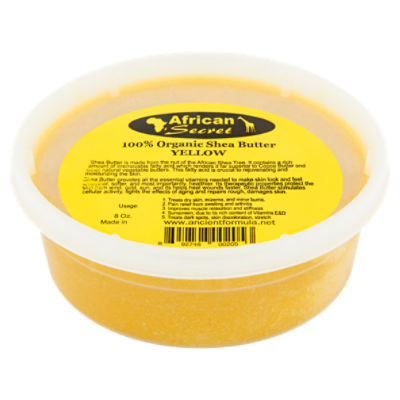 African Secret Yellow 100% Organic Shea Butter, 8 oz