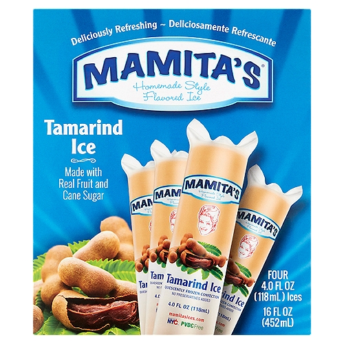 Mamita's Tamarind Homemade Style Flavored Ice, 4.0 fl oz, 4 count