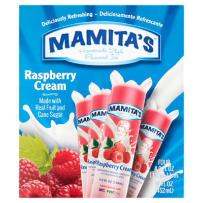 Mamita's Raspberry Cream Homemade Style Flavored Ice, 4.0 fl oz, 4 count
