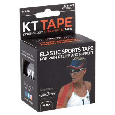 KT Tape Original Black Precut Strips Kinesiology Therapeutic Tape