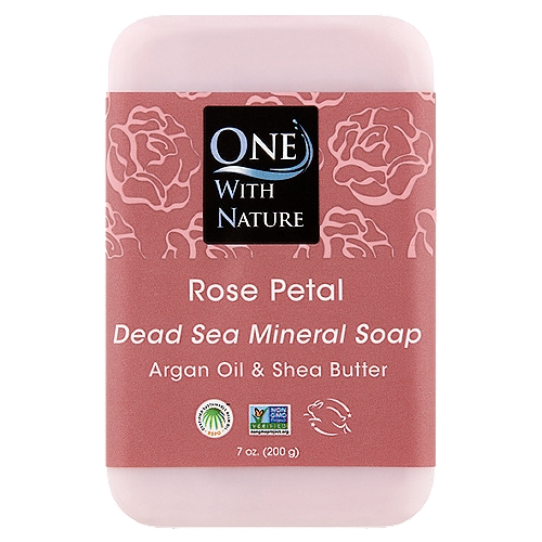 One With Nature Rose Petal Dead Sea Mineral Soap, 7 oz